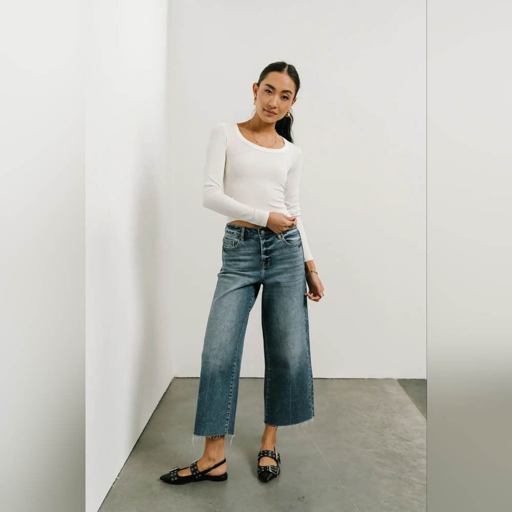 NWT Bohme Long Sleeve Tee, Small, Cream